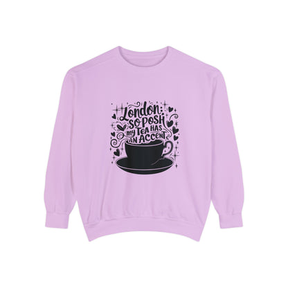 Unisex Garment-Dyed Sweatshirt Trendy - London's Nostalgic Tea