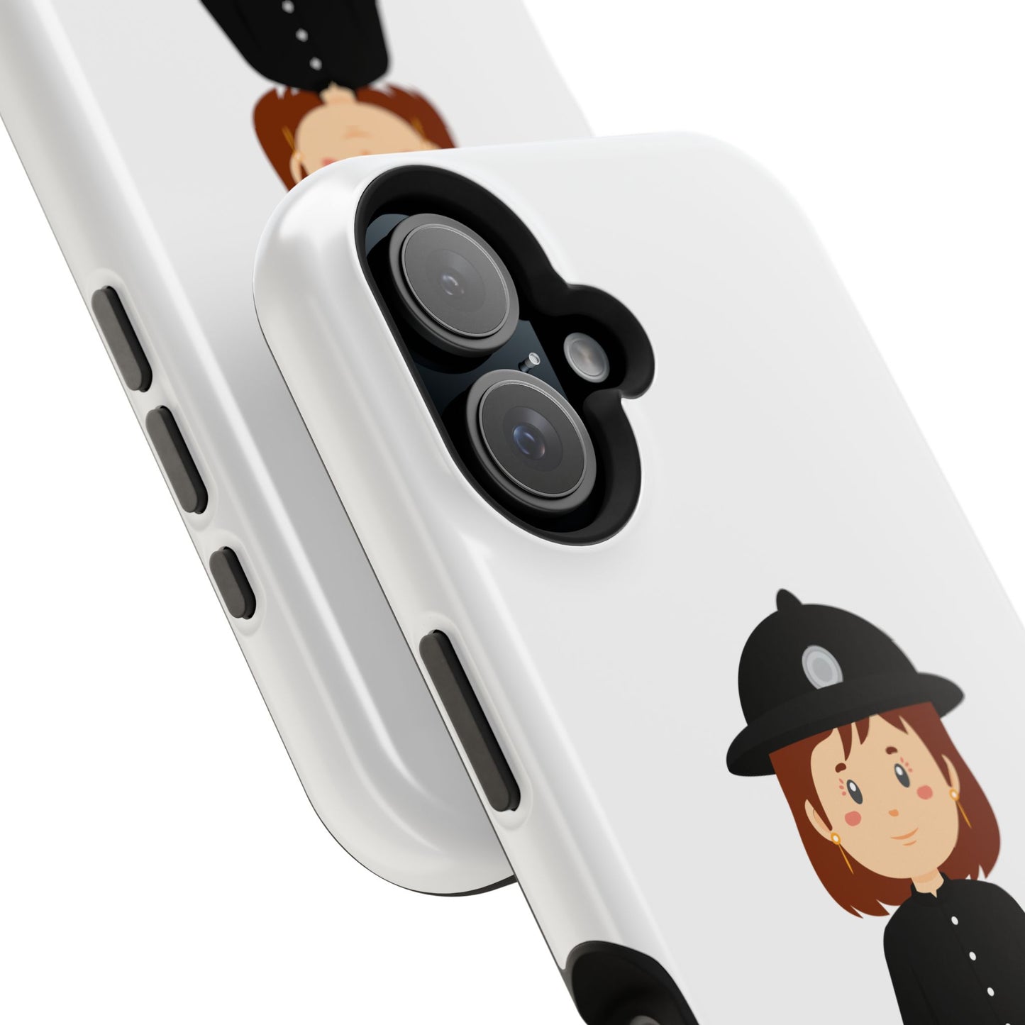 Cute Police Officer Magnetic Tough Case for iPhone, Gift for Police Lovers, Kid's Phone Case, Durable Protector, Fun Design