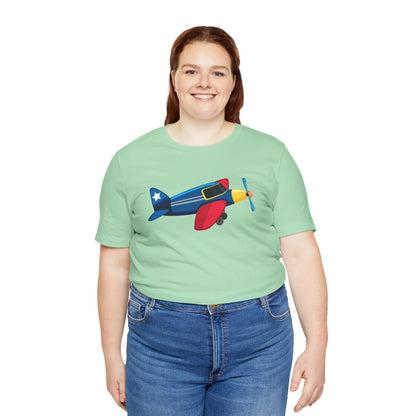 Unisex Jersey Short Sleeve Tee - Vintage Airplane Illustration - Retro Aviation Design