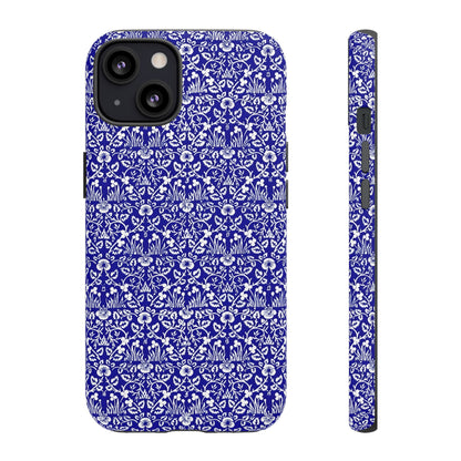 Elegant Floral Phone Case - Tough Cases, Blue Floral Design, Stylish Phone Accessory, Unique Gift, Modern Tech Protection