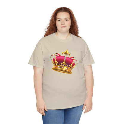 Unisex Heavy Cotton Tee - British Royal Crown Design - Iconic Symbol of Monarchy