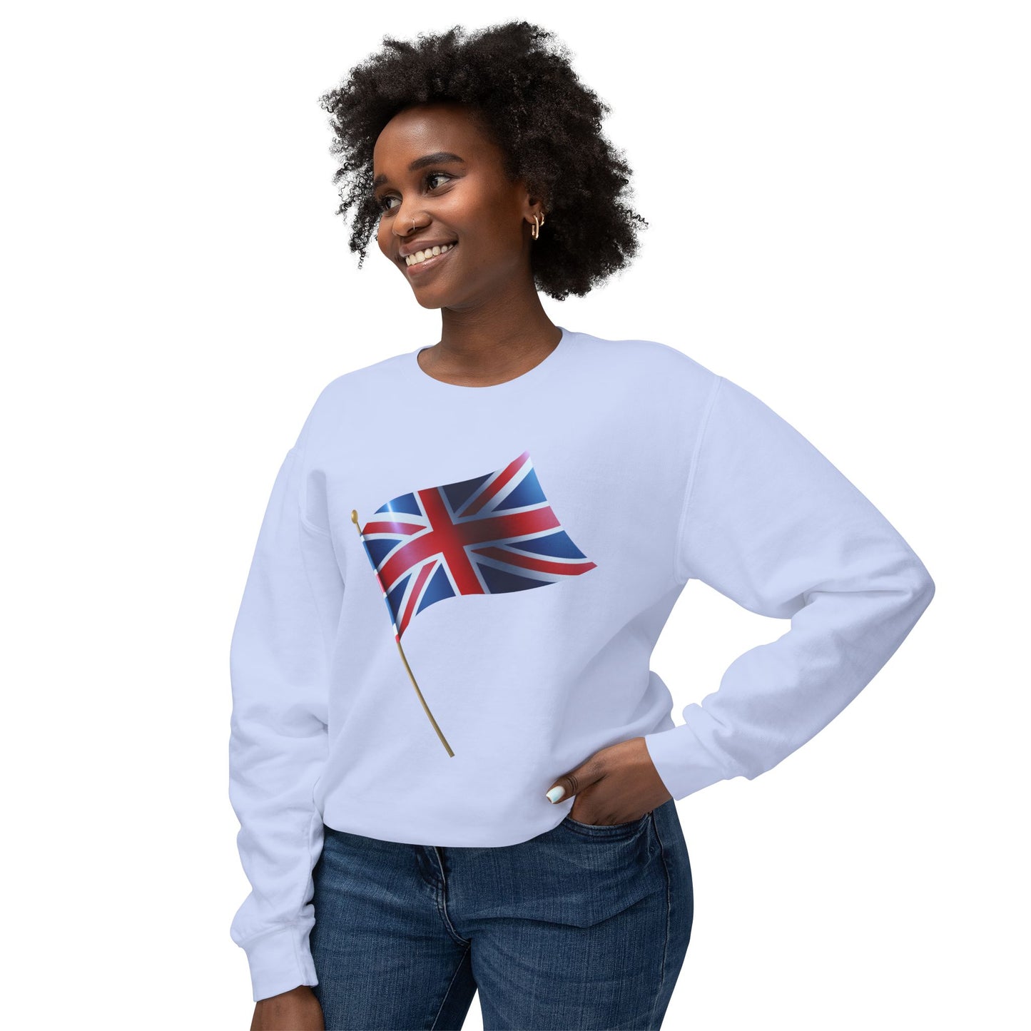 Unisex Lightweight Crewneck Sweatshirt - Classic UK Flag Design