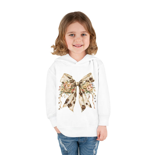 Floral Bow Toddler Fleece Hoodie