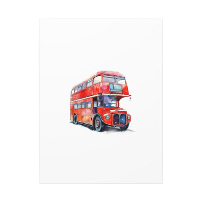 London Red Double-Decker Bus Art Canvas Print, Wall Decor for Travel Lovers, Home Office Gift, Unique Artwork for All Occasions