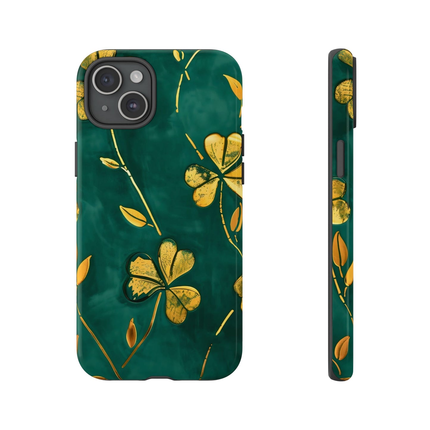 Floral Phone Case with Gold Accents, Tough Phone Cover, Stylish Phone Protector, Unique Gift for Her, Nature Lover Accessory