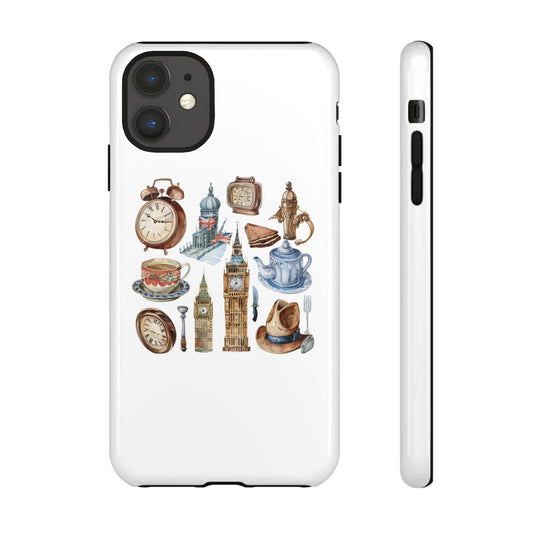 Vintage Illustrative Phone Case, Whimsical Tough Phone Cover, Gifts for Her, Unique Cell Phone Accessory