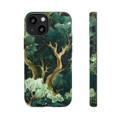 Forest Green Phone Case, Nature-Inspired Tough Cases, Eco-Friendly Gift, Outdoor Lover Accessory, Unique Phone Cover