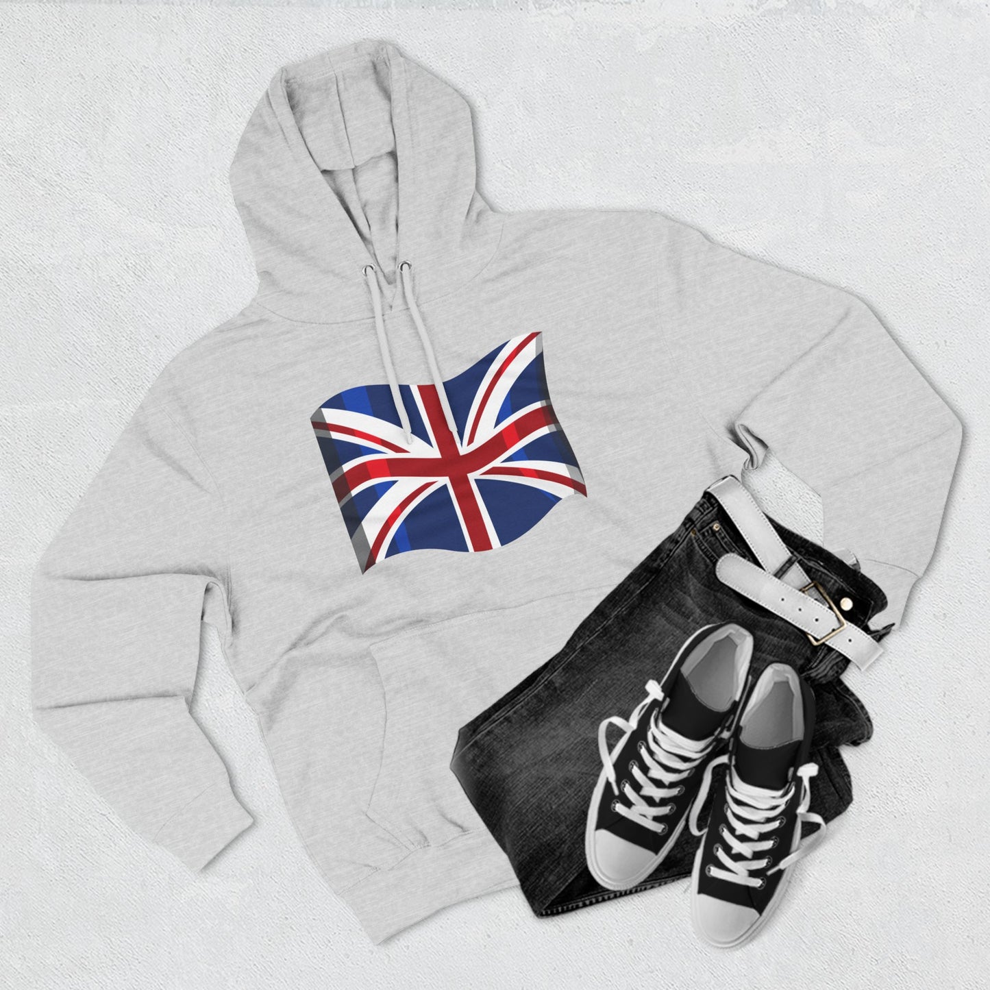 Three-Panel Fleece Hoodie  - The Flag of the United Kingdom