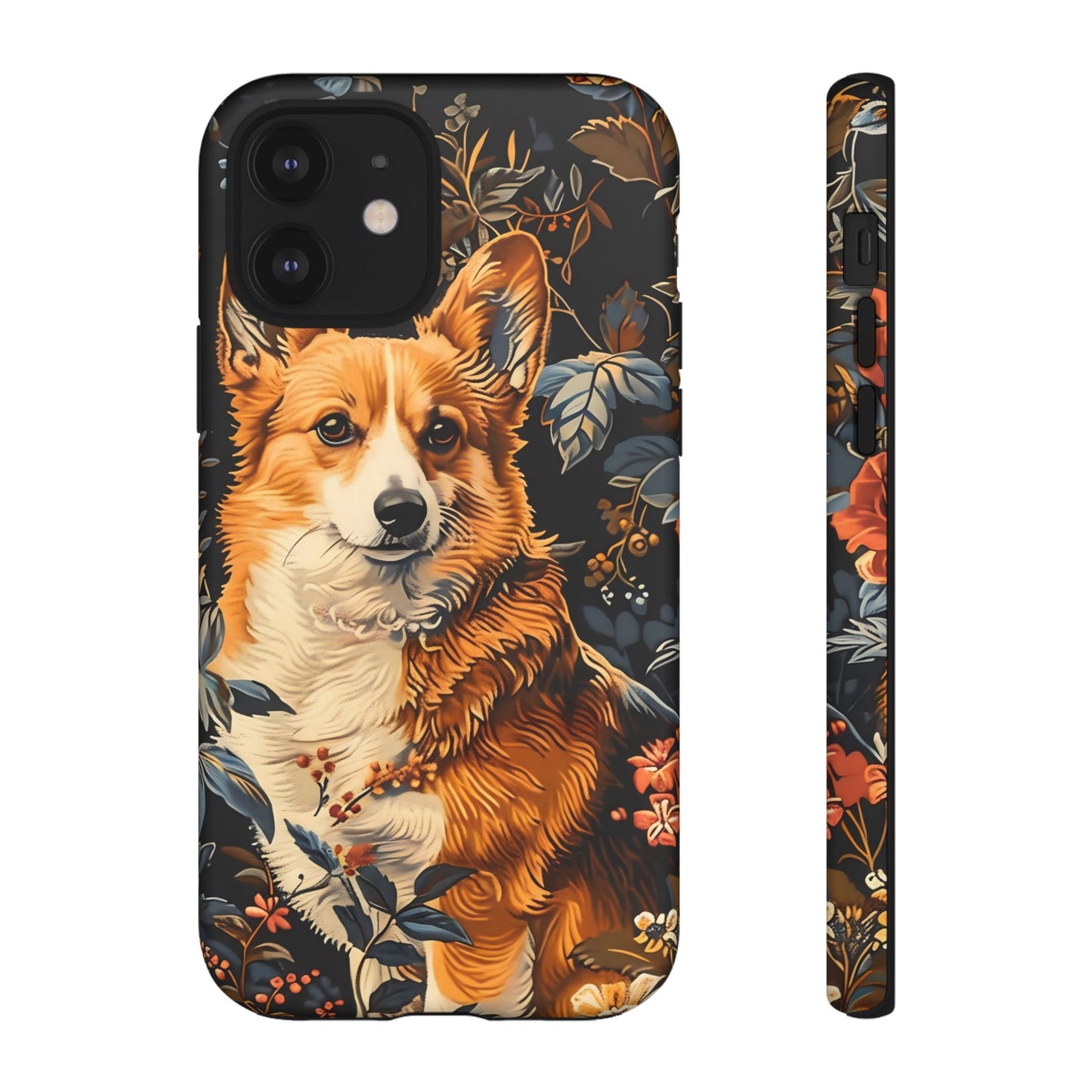 Corgi Floral Phone Case - Tough Cases for Dog Lovers, Cute Pet Accessories, Gift for Dog Owners, Floral Design, Personalized Tech Cover