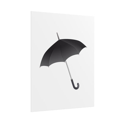 Minimalist Umbrella Wall Art, Chic Home Decor Print, Stylish Poster, Rental Friendly Artwork, Black Umbrella Decor