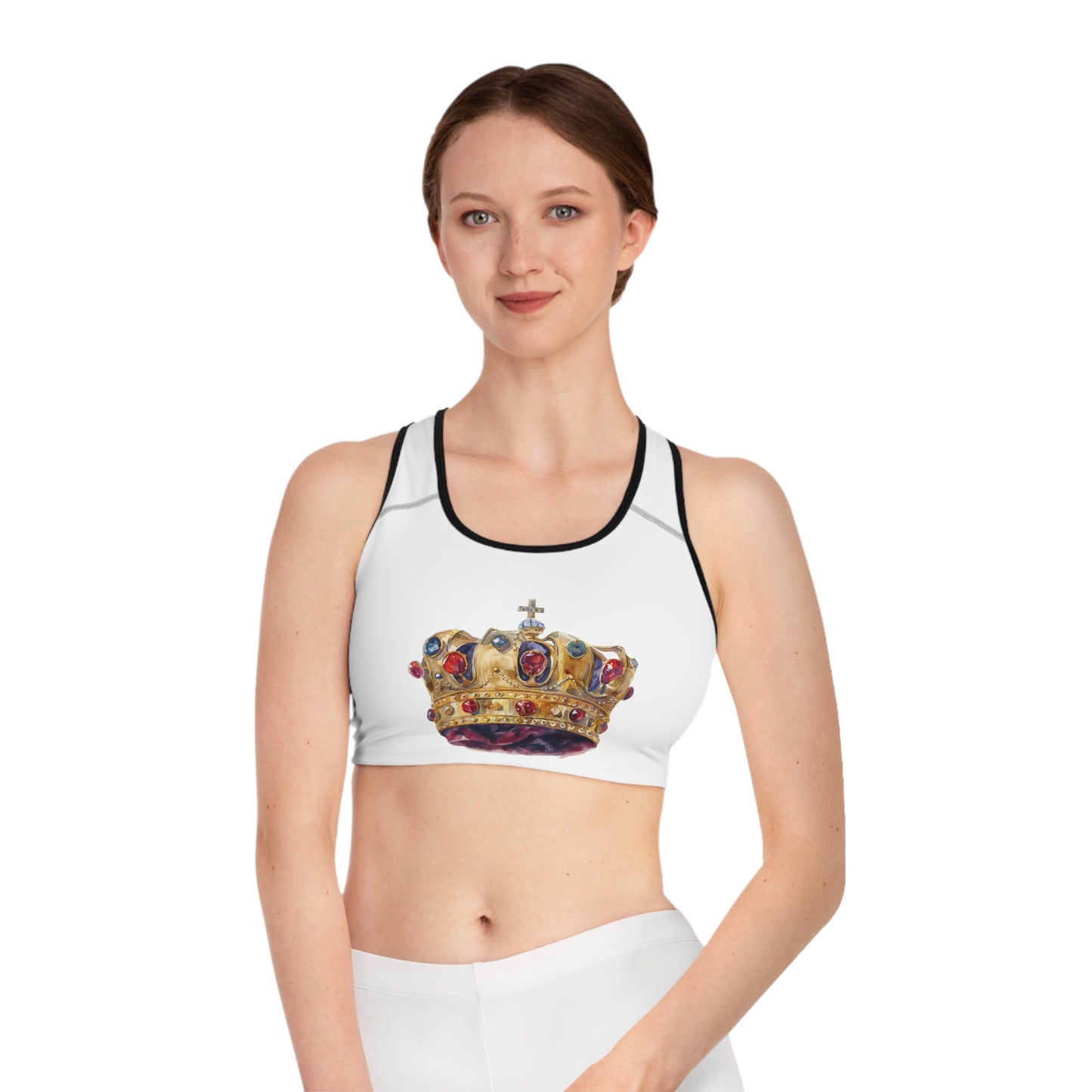 Sports Bra - Regality in Motion, Perfect for Fitness Enthusiasts - British Royal Crown Design - Iconic Symbol of Monarchy