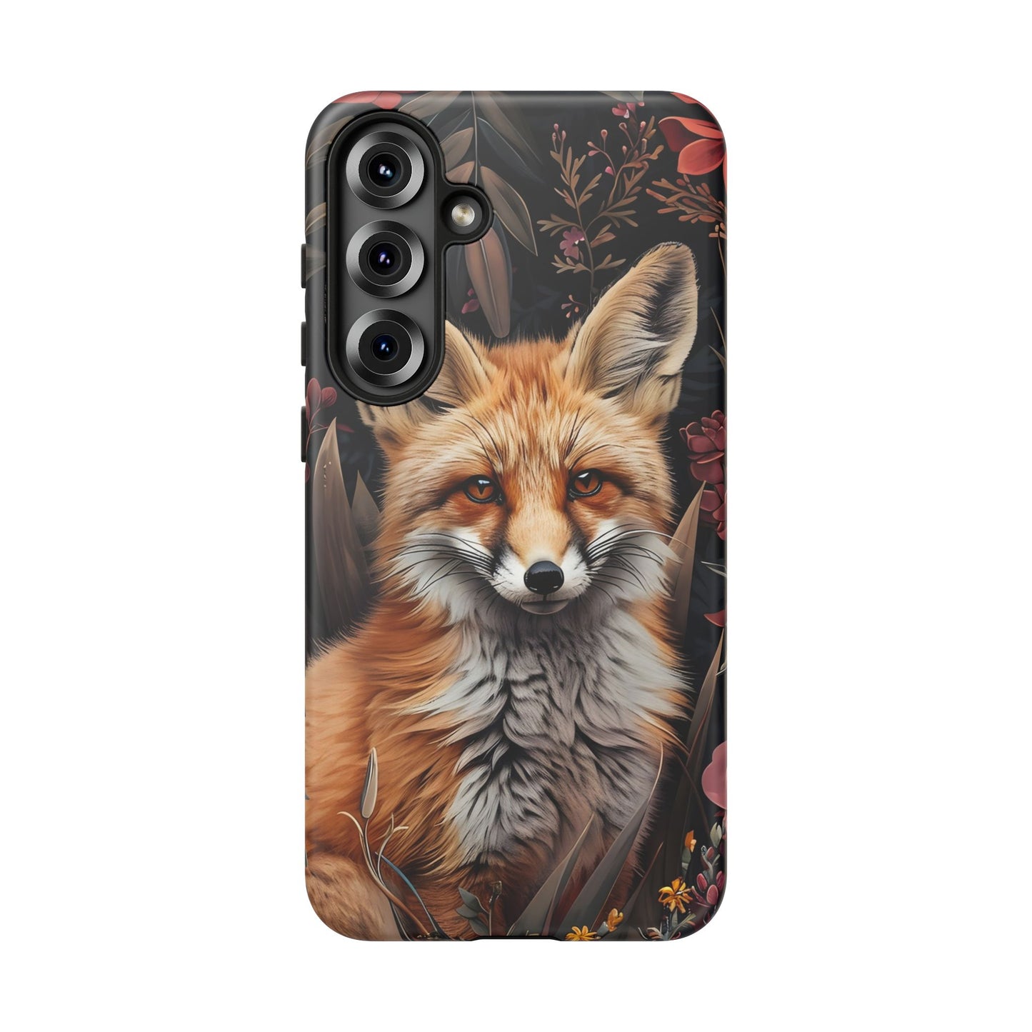 Fox Floral Phone Case, Tough Cases for Animal Lovers, Nature Themed Gift, Cute Phone Cover, Wild Fox Protector
