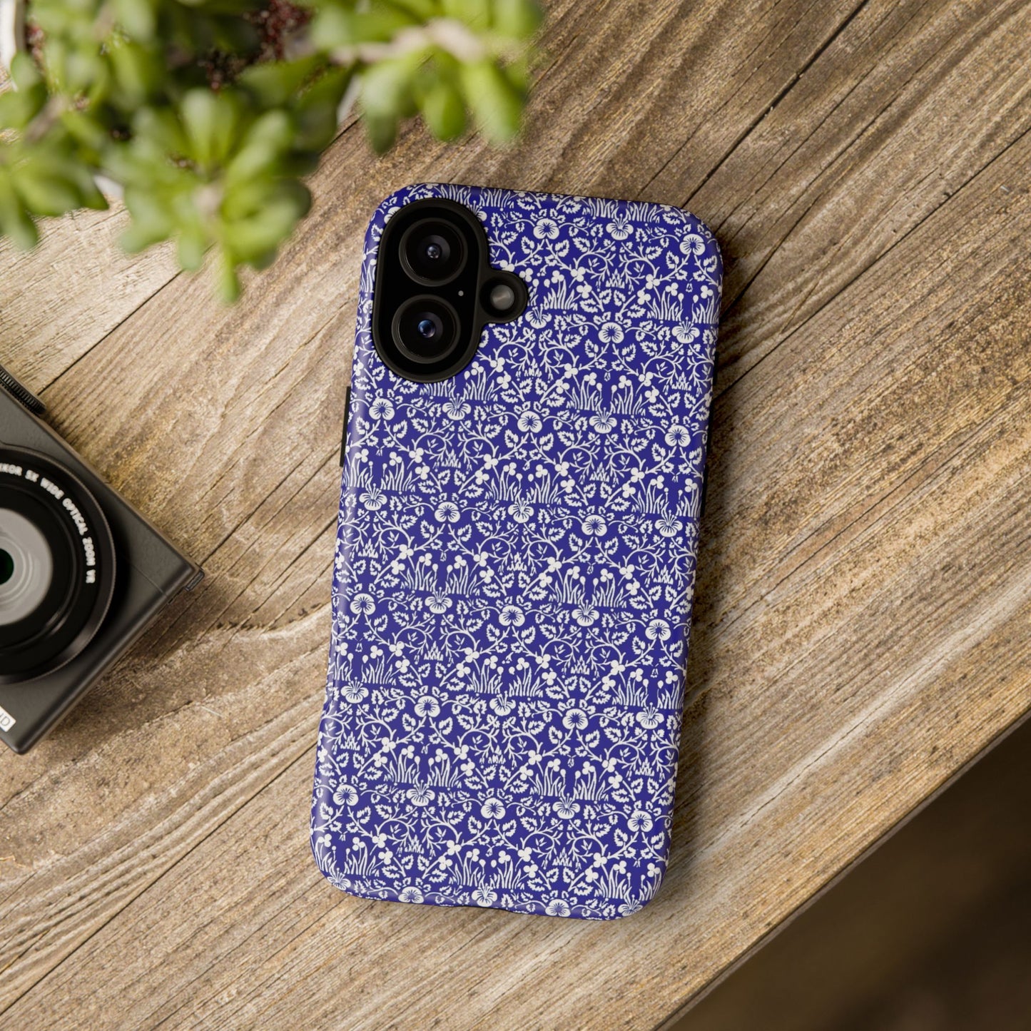 Elegant Floral Phone Case - Tough Cases, Blue Floral Design, Stylish Phone Accessory, Unique Gift, Modern Tech Protection