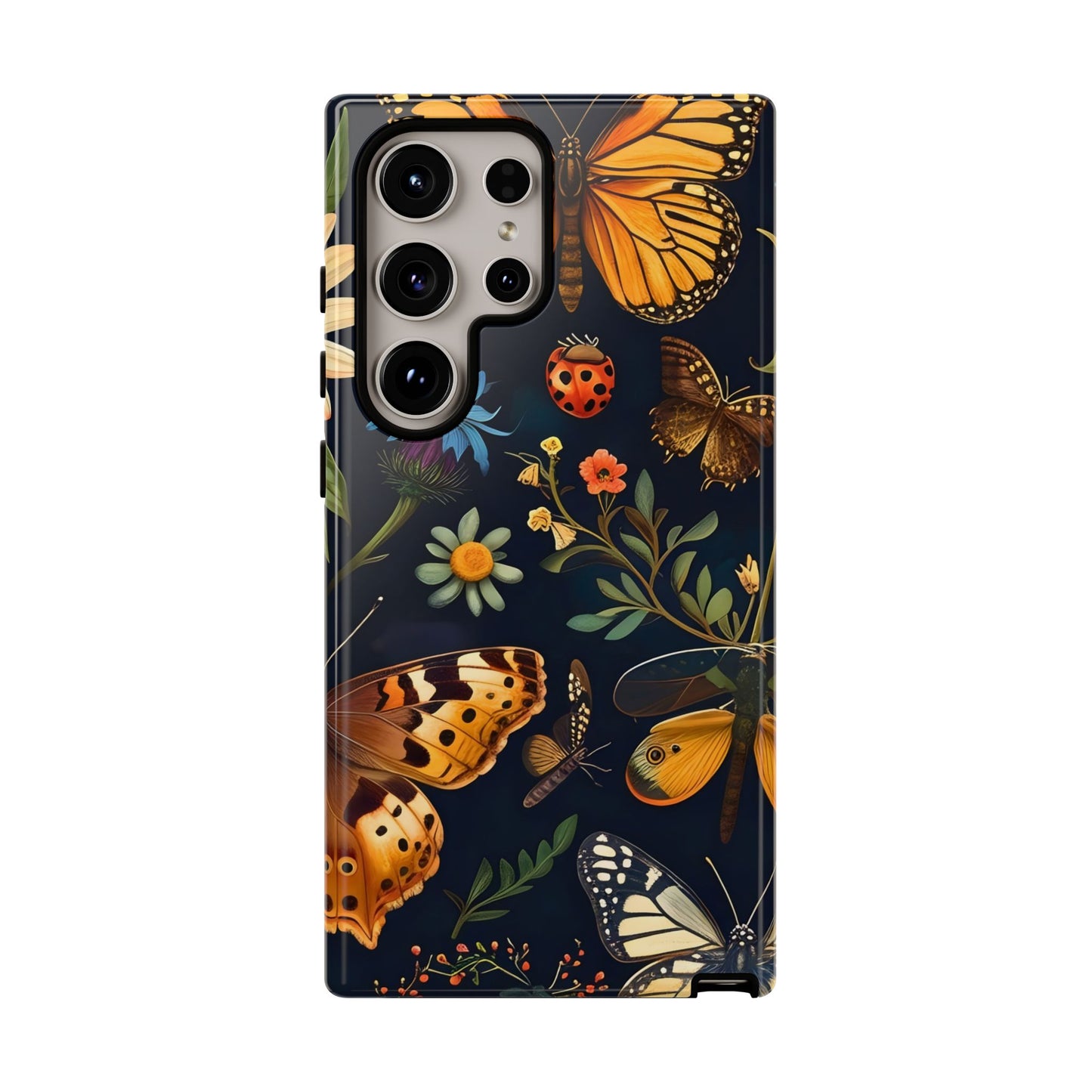 Nature-Inspired Phone Case | Floral Butterfly Design, Tough Phone Cover, Gift for Nature Lovers, Cute Butterfly Case, Home Decor