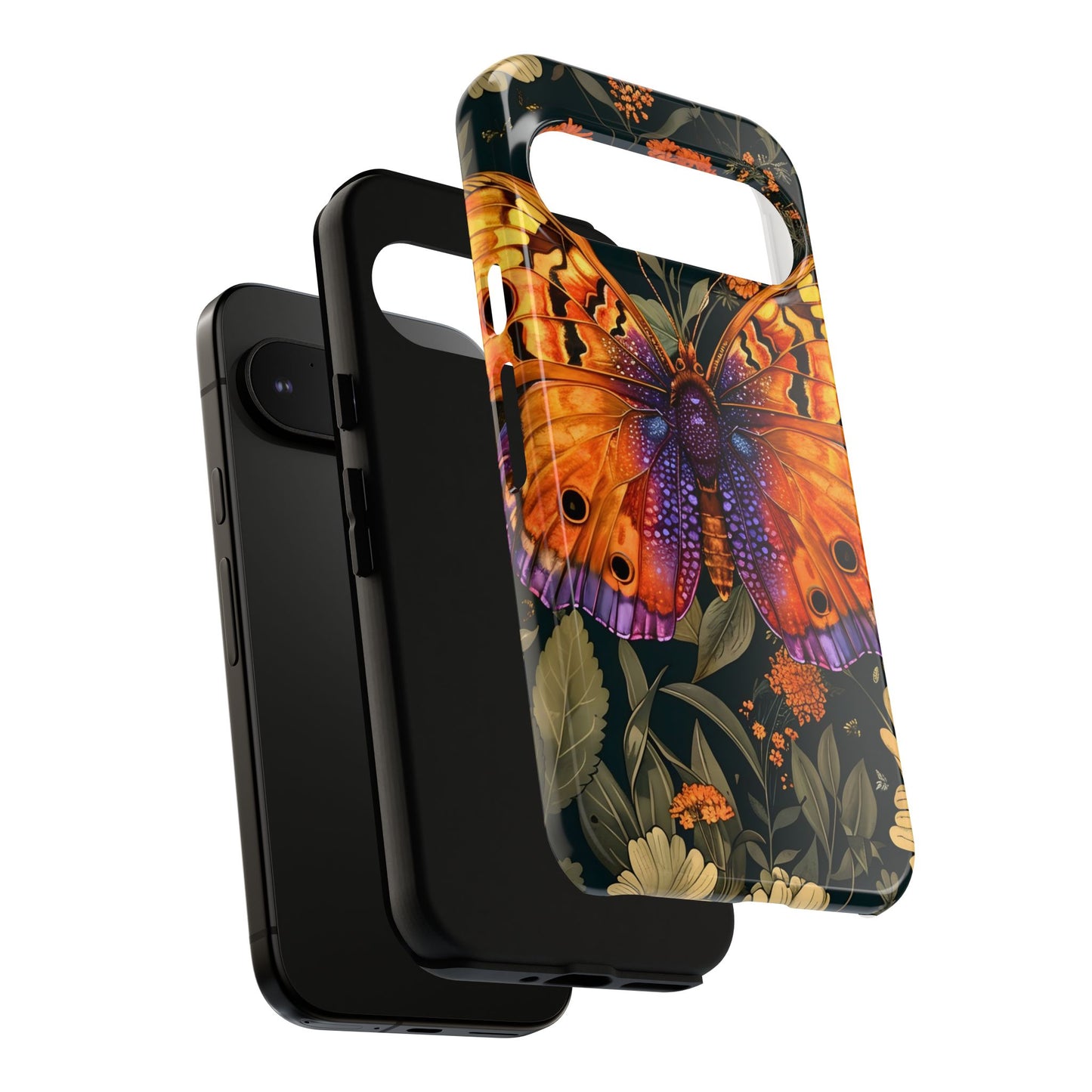 Butterfly Phone Case, Tough Cases for Nature Lovers, Vibrant Floral Design, Gift for Her, Cute Phone Accessories, Butterfly Artwork