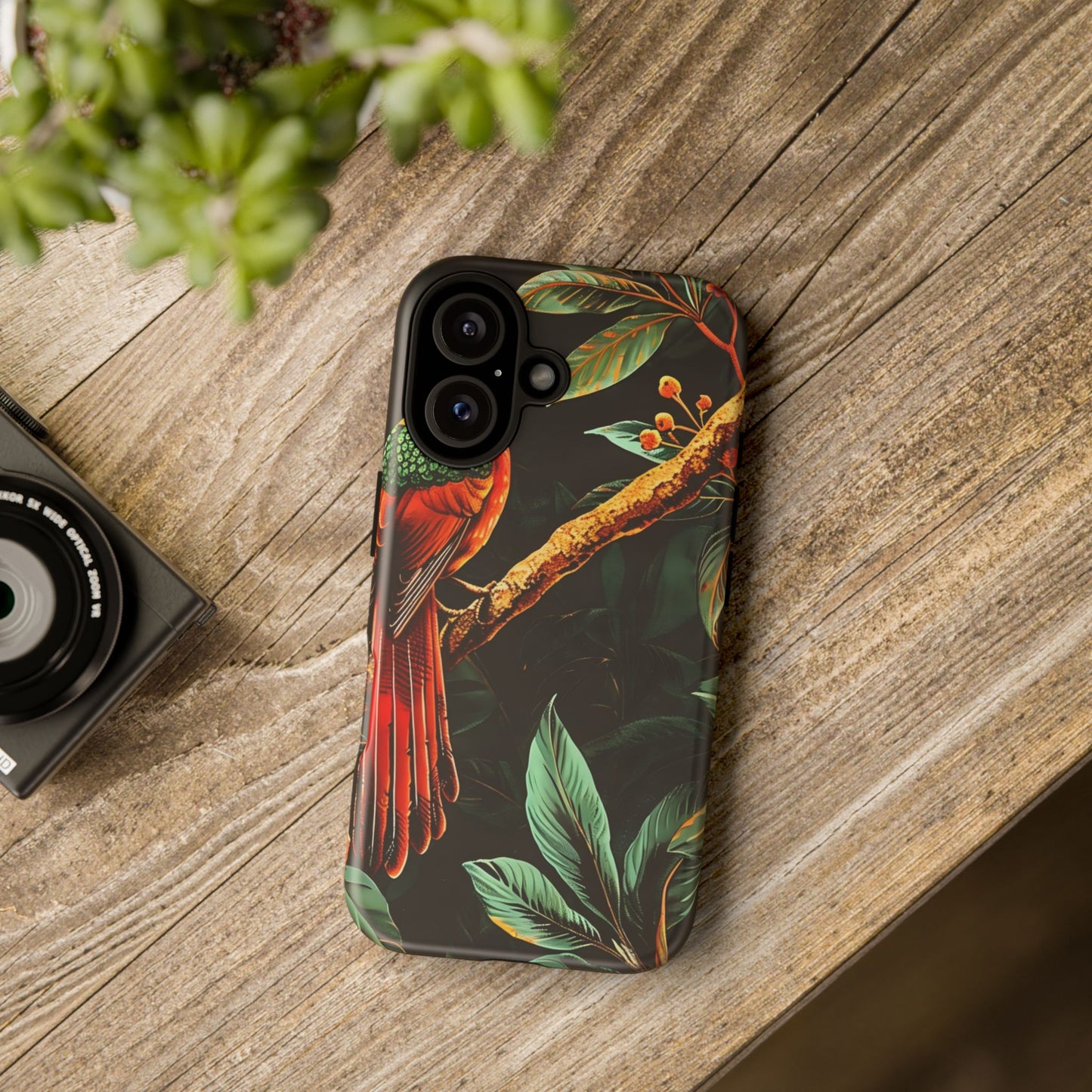 Tough Cases for Nature Lovers, Tropical Bird Phone Case, Eco-Friendly Cover, Gift for Bird Watchers, Vibrant Floral Design