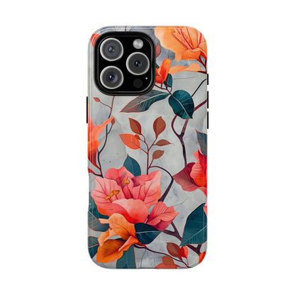 Floral Phone Case, Tough Cases, Flower Power, Gift for Her, Decorative Phone Cover, Trendy Accessories, Everyday Style