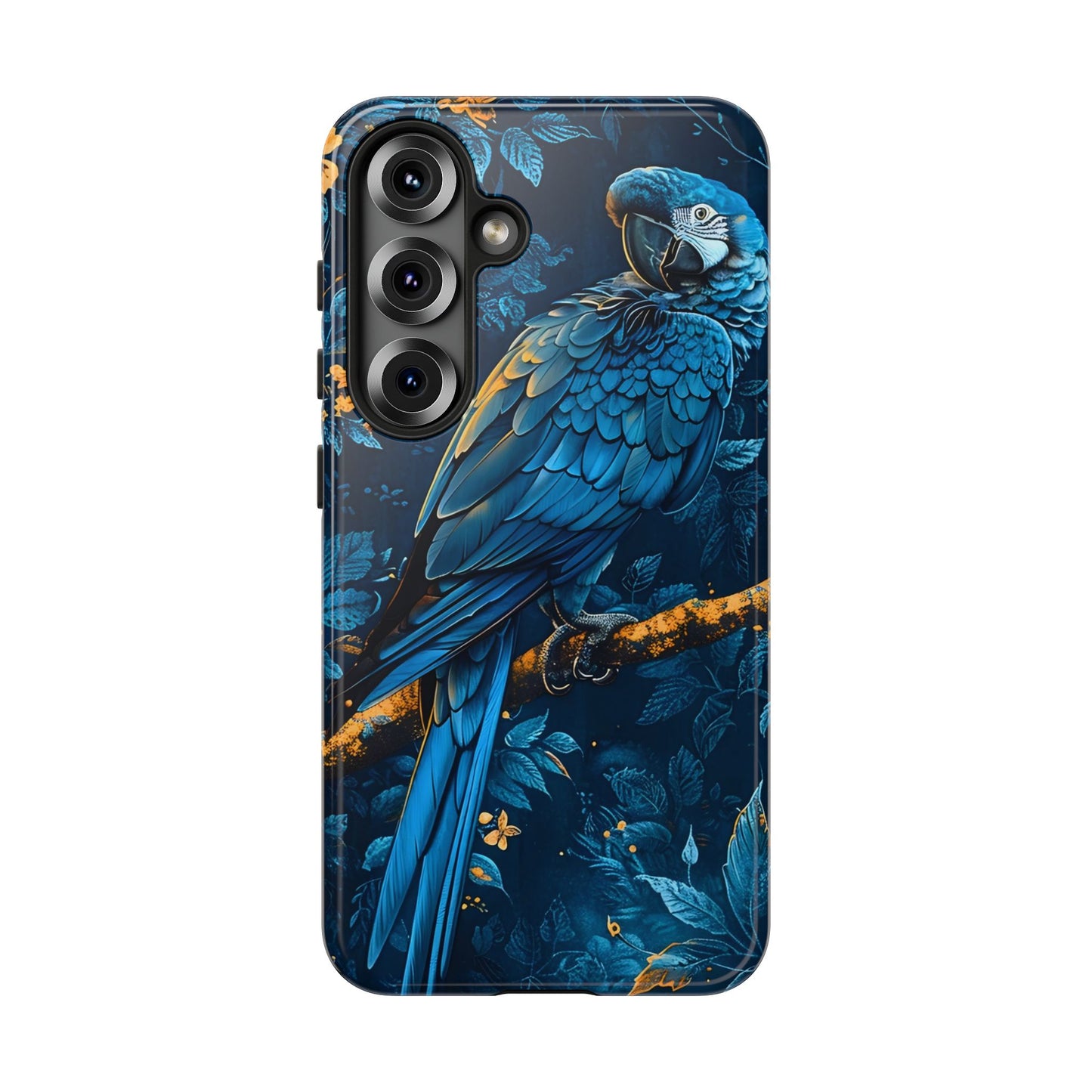 Tough Cases - Vibrant Blue Parrot Phone Case, Tropical Bird Phone Cover, Nature Lover Gift, Eco-Friendly Accessories, Unique Wildlife Decor