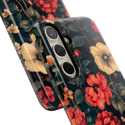 Floral Phone Case, Tough Cases, Flower Motif, Protective Cover, Gift for Her, Floral Design, Spring Accessory