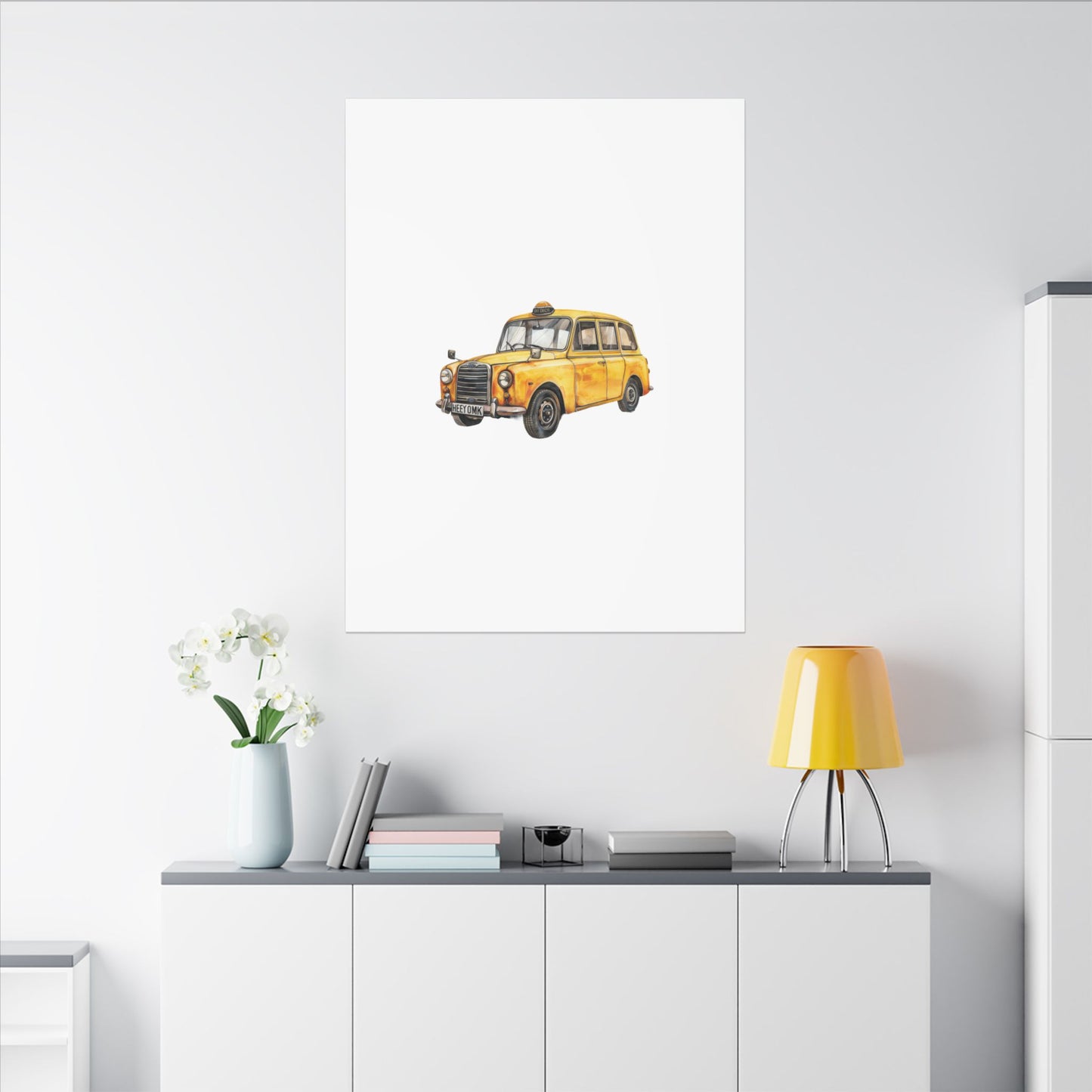 Vintage Taxi Matte Canvas, Stretched, 0.75" (Multi-Size)