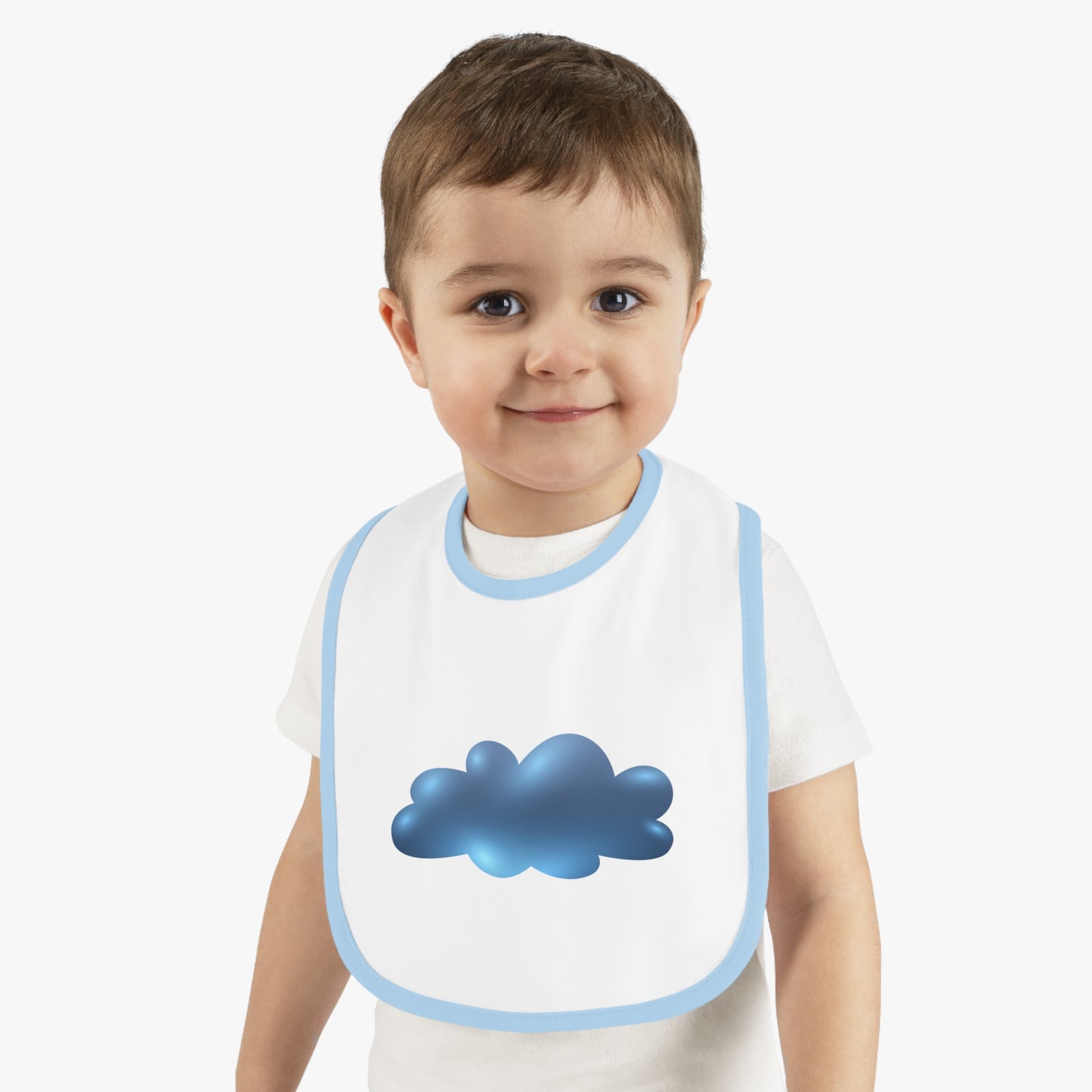 Glitter Cloud Baby Contrast Trim Jersey Bib
