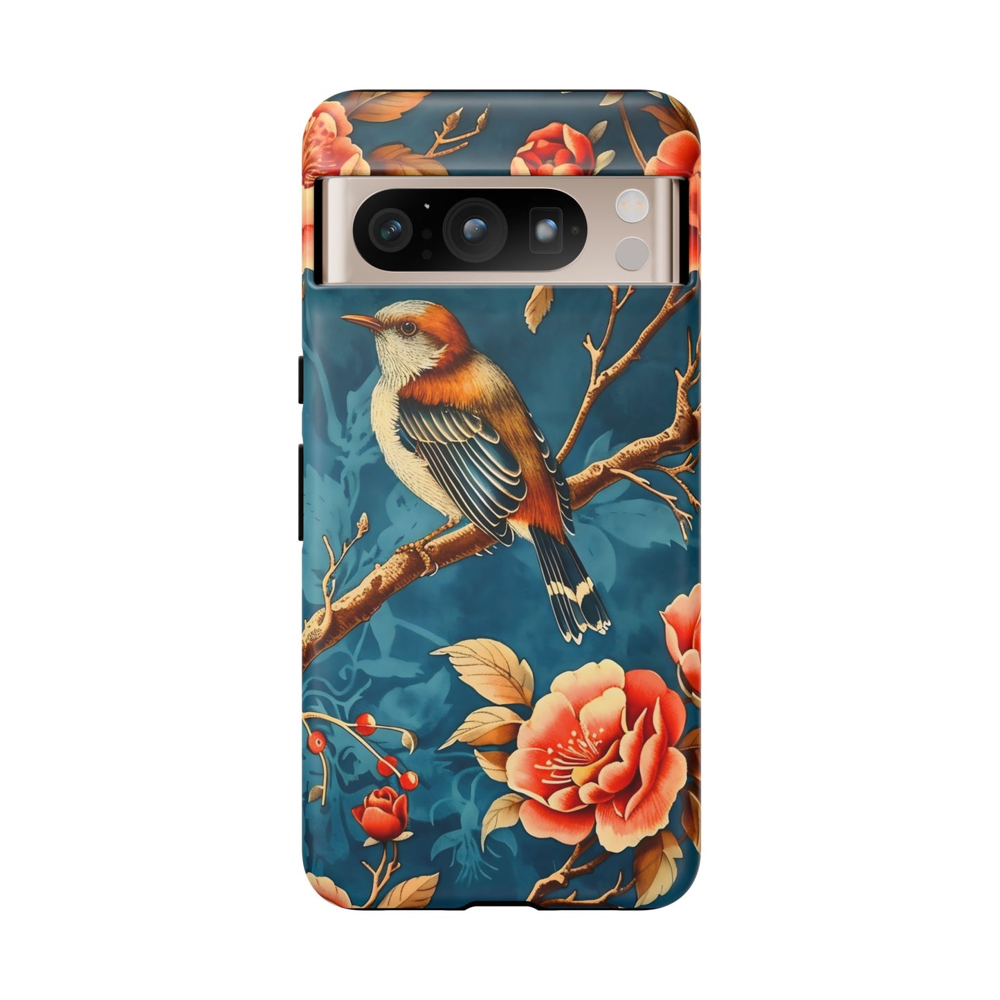 Bird & Floral Phone Case, Tough Cases for Nature Lovers, Gift for Her, Customizable Design, Vibrant Tech Accessories