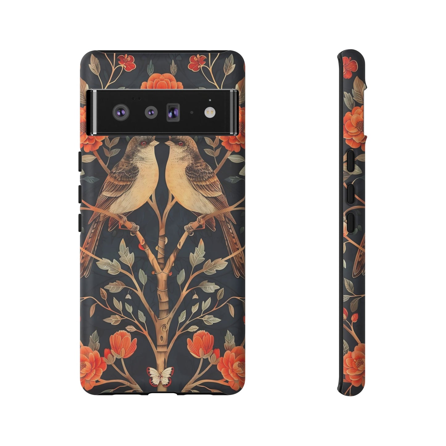 Floral Phone Case – Tough Cases with Bird Design, Unique Gift for Nature Lovers, Stylish Tech Accessory, Phone Cover, Artistic Case