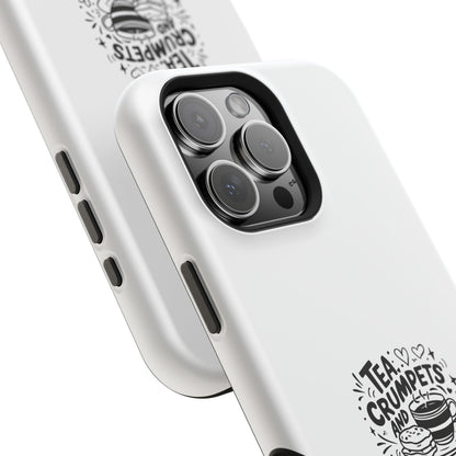 Magnetic Phone Case - Tea Crumpets London Adventures, Gift for Travelers, Cute Phone Cover, Unique Phone Accessory, Fun Design