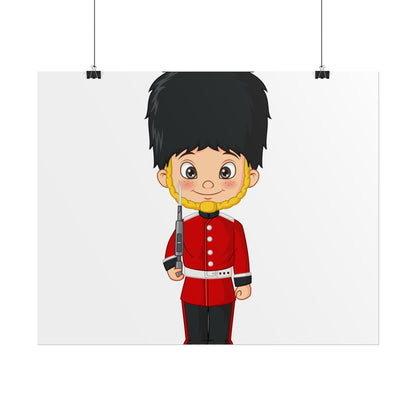 Whimsical Soldier Rolled Poster Art, Children's Room Decor, Cute Wall Art, Nursery Wall Hanging, Gift for Kids