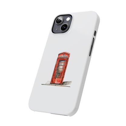 Charming London Phone Cases, Slim Phone Cover, Unique Cell Phone Case, Phone Accessory, Gift for Travelers, Red Telephone Booth Design