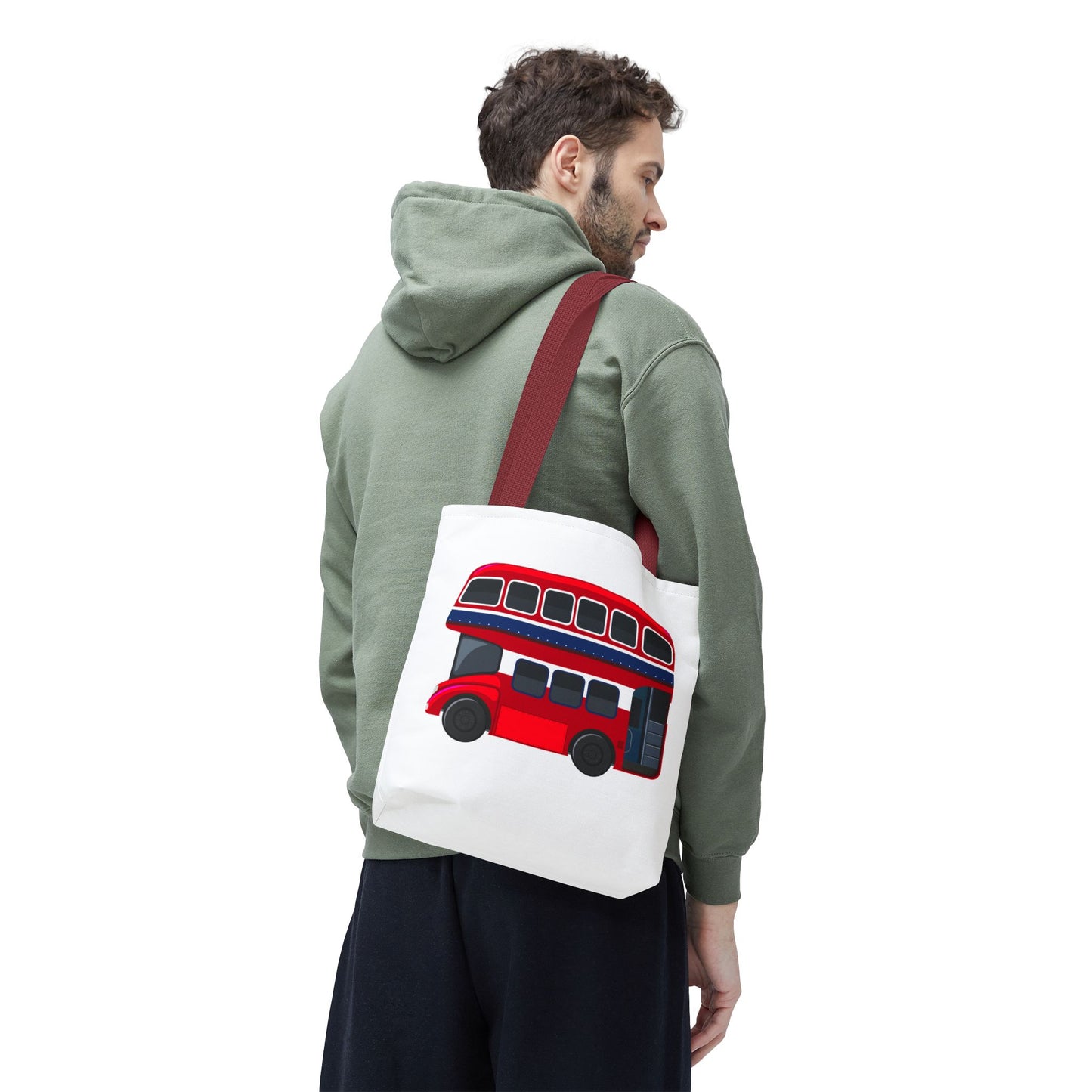 London Bus Tote Bag | Reusable Grocery Bag, Eco-Friendly Shopper, Gift for Travelers, Red Double-Decker Bag, Fun Day Out Essentials
