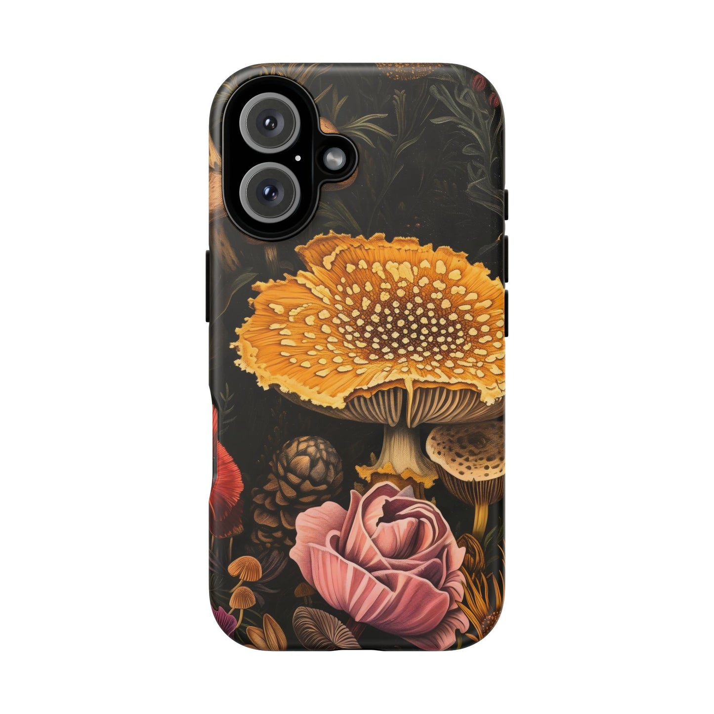 Floral Mushroom Phone Case, Tough Cases, Eco-Friendly, Nature Lover Gift, Floral Phone Cover, Stylish Phone Accessories