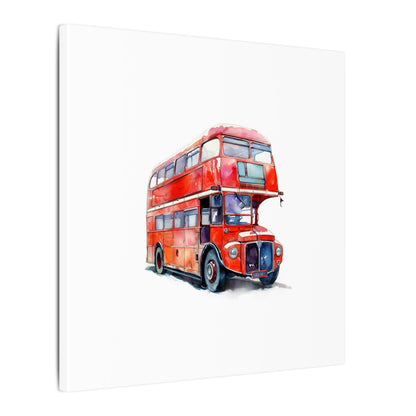 London Red Double-Decker Bus Art Canvas Print, Wall Decor for Travel Lovers, Home Office Gift, Unique Artwork for All Occasions