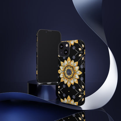 Floral Phone Case with Mandala Design, Tough Cases for iPhone & Samsung, Boho Style, Gift for Her, Unique Accessories