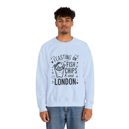 Unisex Heavy Blend™ Crewneck Sweatshirt Relaxed - Fish Chips and London