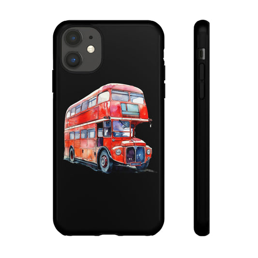 London Bus Phone Case, Tough iPhone Cover, Unique Gift for Travelers, Vintage Style Accessories, Holiday Present Idea