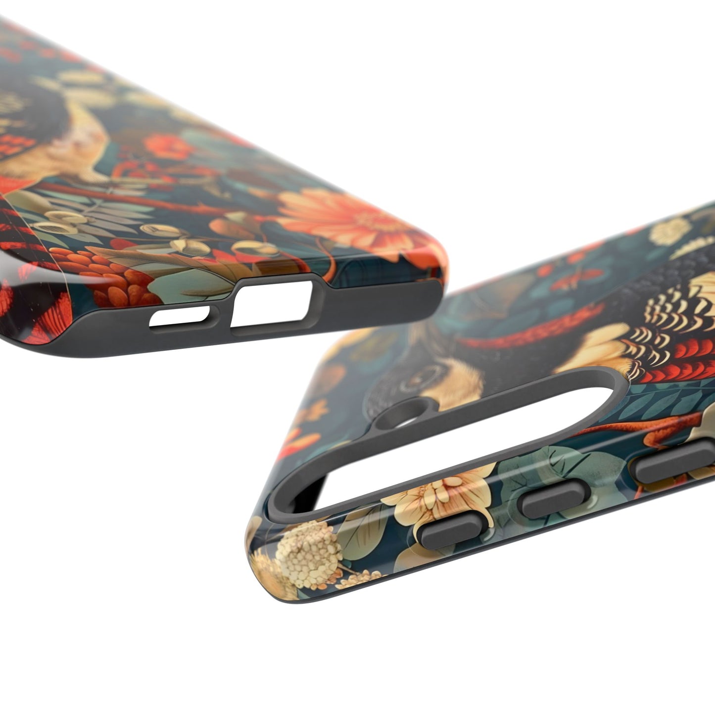 Nature-Inspired Phone Case with Floral Art, Tough Phone Cover, Protective Case, Gift for Nature Lovers, Unique Phone Accessory