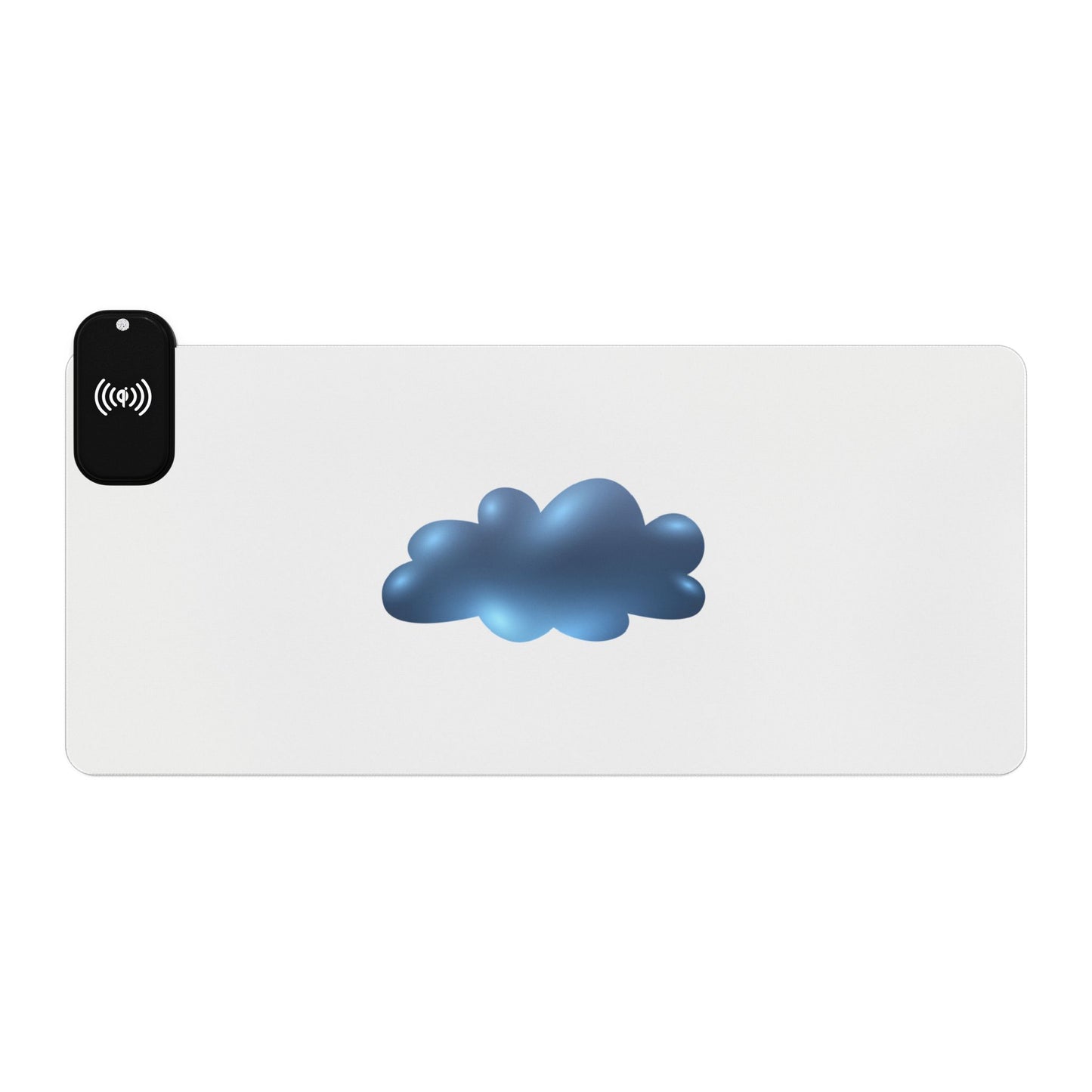 Cloud Illustration - Light Blue - LED Gaming Mouse Pad with Wireless Charging - Perfect for Gamers, Office Setup, Birthday Gifts, Tech Lovers, Modern Workspace