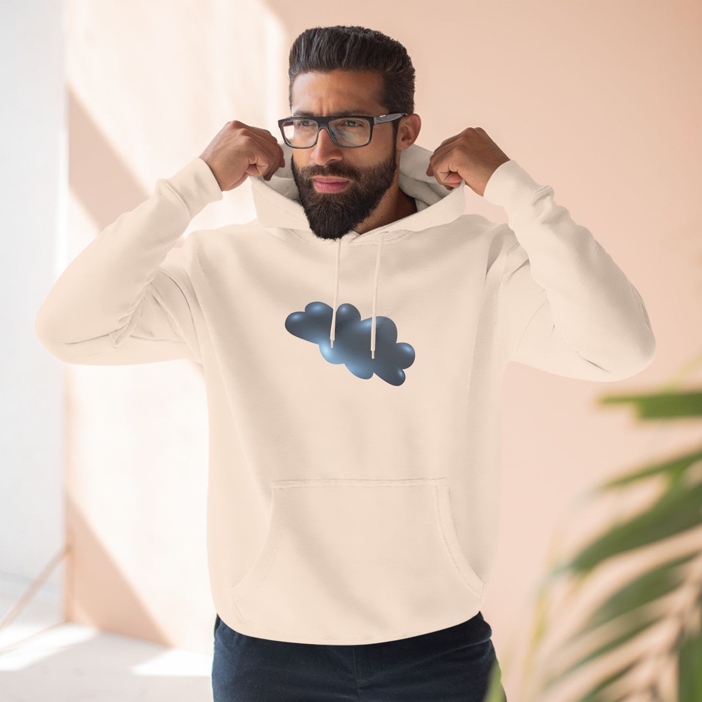 Three-Panel Fleece Hoodie - Durable Serene Cloudscape - Dreamy Cloud