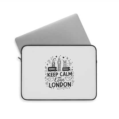 Laptop Sleeve - Keep Calm and Love London | Travel Gift, Tech Accessory, Laptop Case, London Lover, Office Essentials