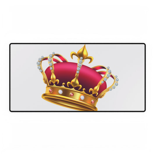 Crowned Desk Mat - Stylish Office Decor, Gaming Space, Royal Touch, Home Office Accessory, Gift for Students, & Motivational Workspace