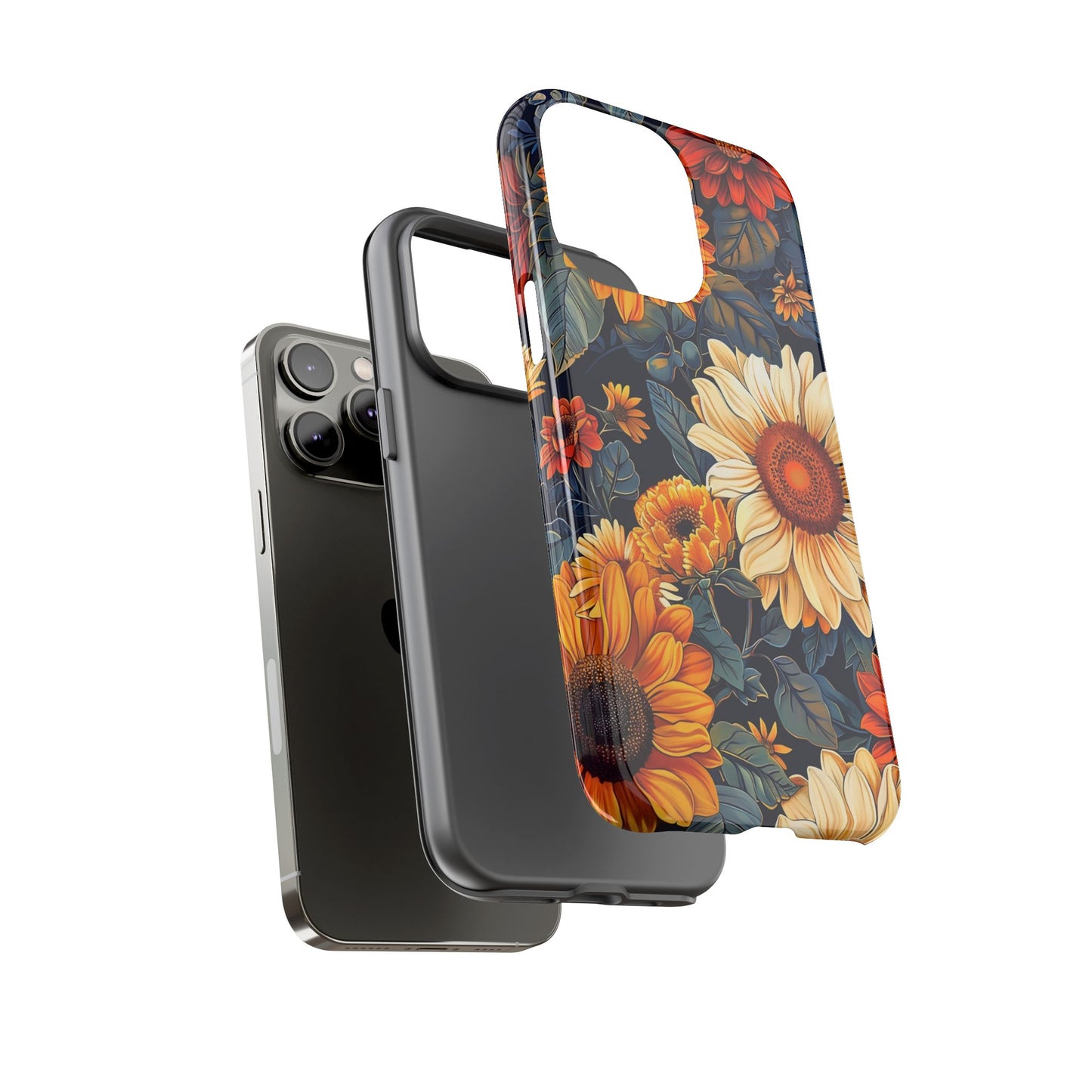 Floral Tough Phone Case | Sunflower Design, iPhone Cover, Protective Case, Gifts for Her, Floral Phone Accessory