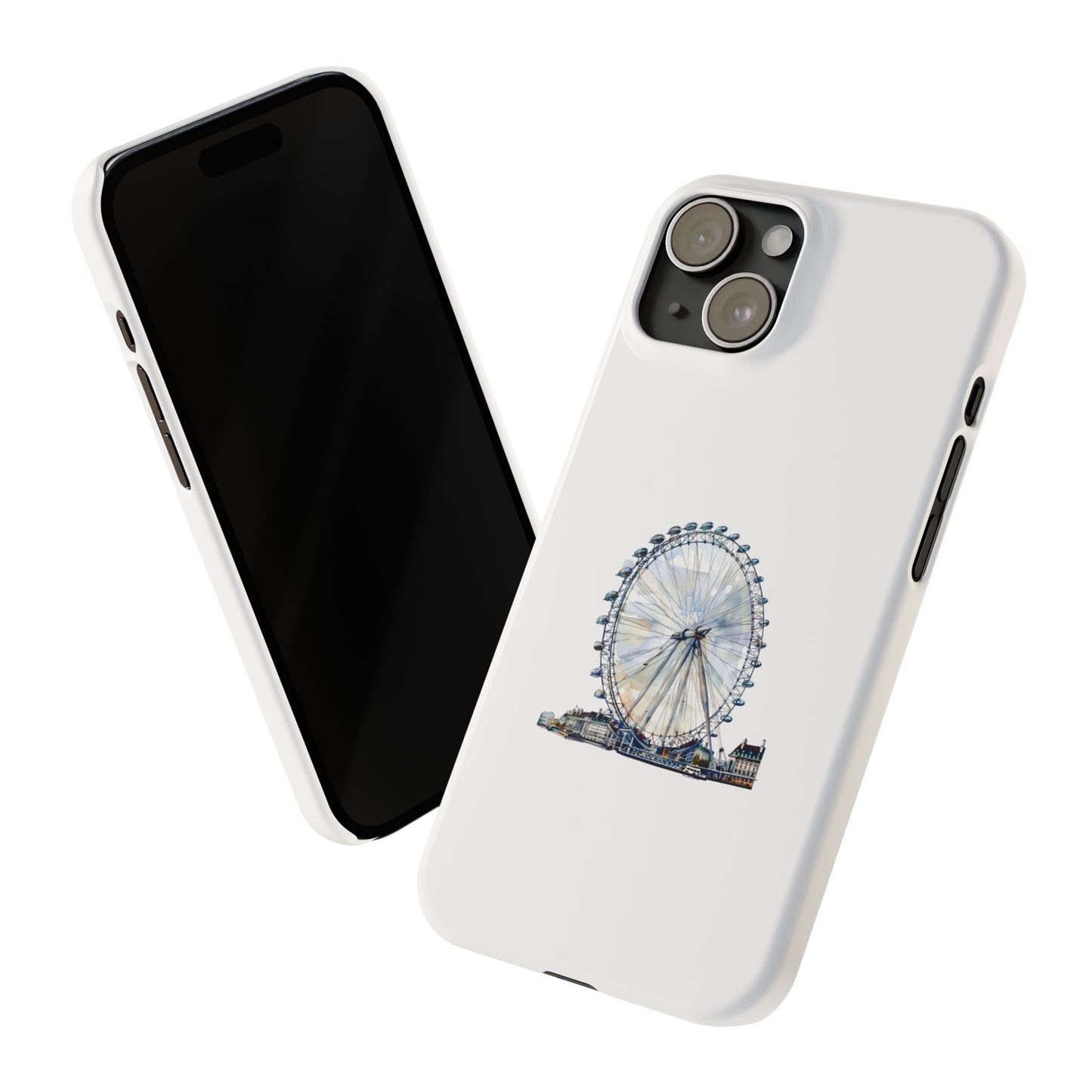 Scenic Slim Phone Cases with London Eye Design, Artistic Phone Holder for Travelers, Minimalist Gift, Stylish Accessory, Durable Protection