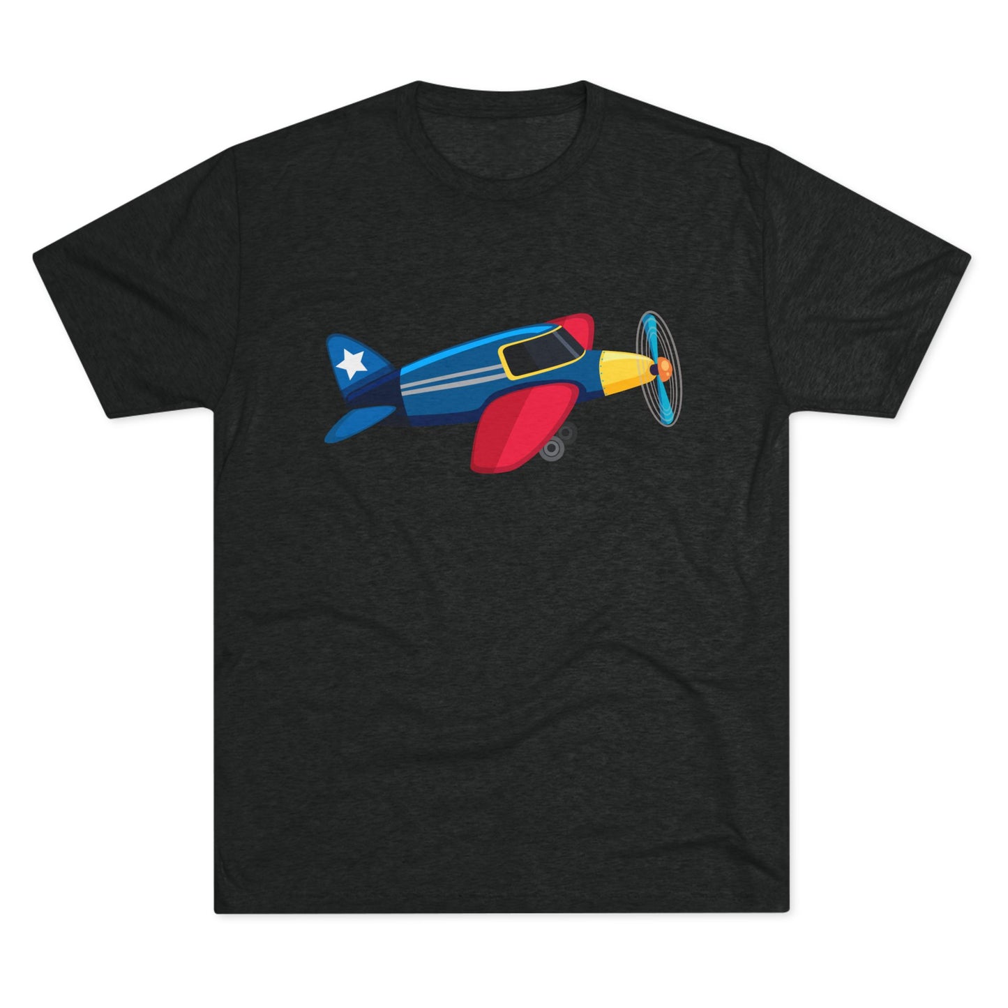 Vintage Airplane Illustration - Retro Aviation Cozy Unisex Tri-Blend Crew Tee