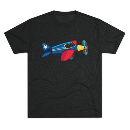Vintage Airplane Illustration - Retro Aviation Cozy Unisex Tri-Blend Crew Tee