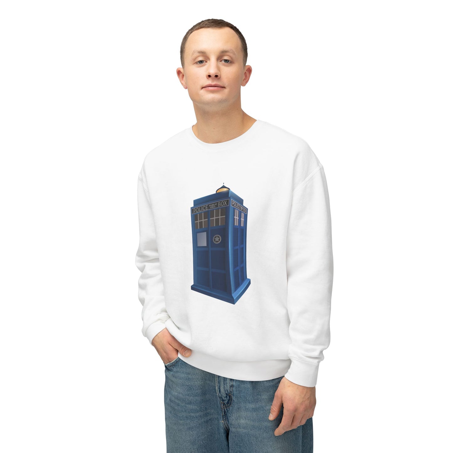 Unisex Lightweight Crewneck Sweatshirt - British Police Public Call Box