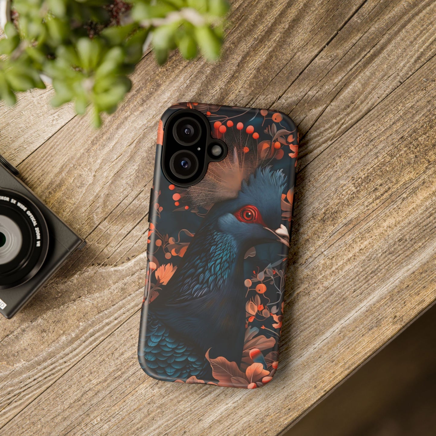 Vibrant Phone Case with Floral Peacock Design - Tough Cases, Artistic Phone Cover, Unique Gift for Nature Lovers, Stand Out Tech Accessory