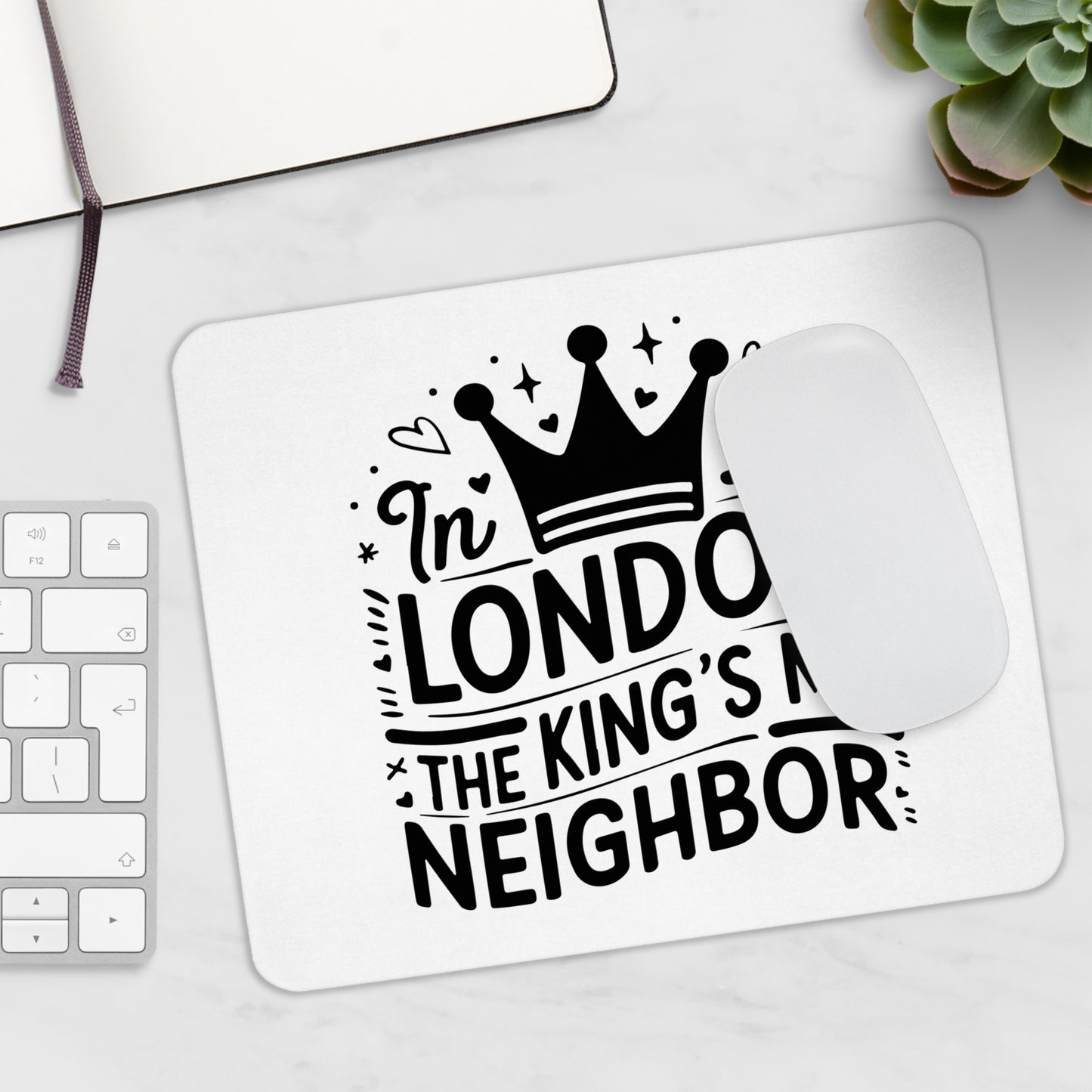 London-Themed Mouse Pad, Cute Desk Accessory, Gift for Royalty Lovers, Office Decor, Unique Computer Accessory