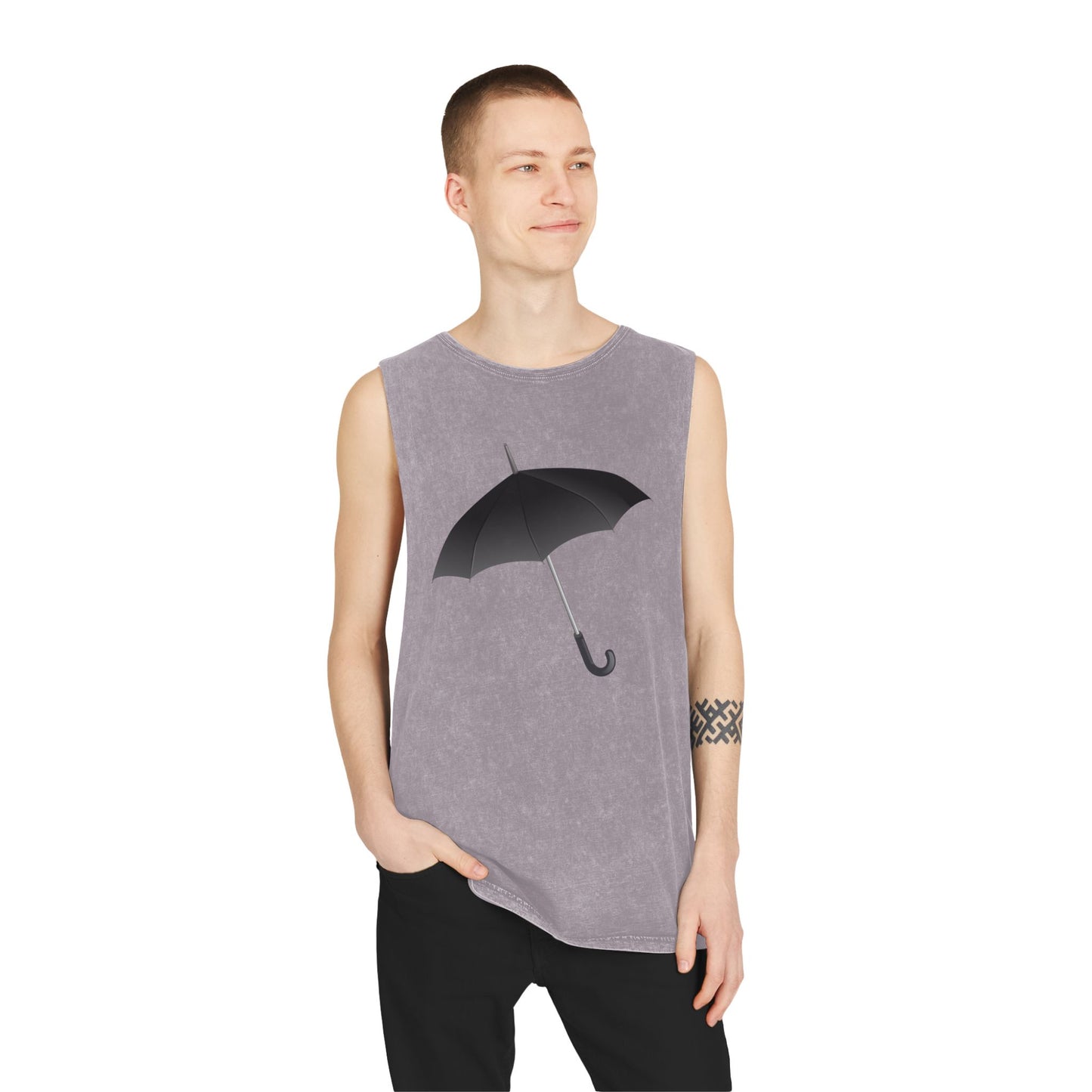 Unisex Stonewash Tank Top -  Regal Royal Umbrella - Elegant and Majestic