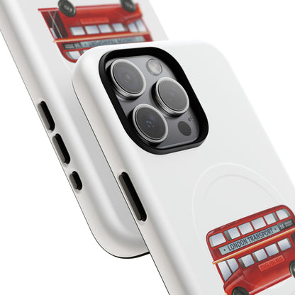 London Bus Tough Magnetic Case, iPhone Protector, Unique Phone Cover, Gifts for Travelers, Durable Mobile Case